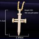 Nail shape cross pendant