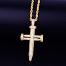 Nail shape cross pendant