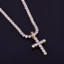 Cross Pendant with 4mm Tennis Chain