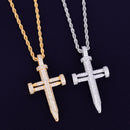 Nail shape cross pendant